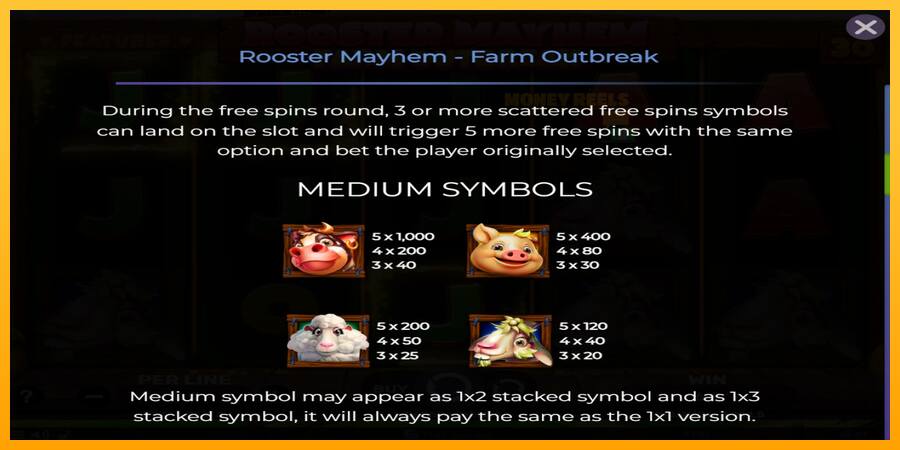 Rooster Mayhem Farm Outbreak παιχνιδομηχανή για τα χρήματα, εικόνα 5