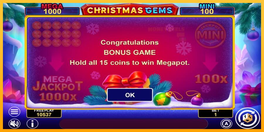 Christmas Gems Hold & Win παιχνιδομηχανή για τα χρήματα, εικόνα 6