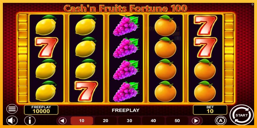 Cashn Fruits Fortune 100 παιχνιδομηχανή για τα χρήματα, εικόνα 1