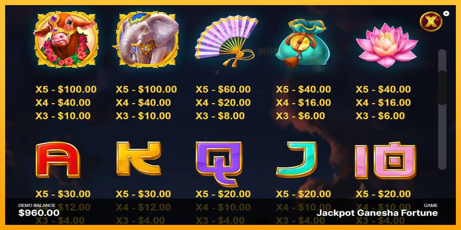 Jackpot Ganesha Fortune παιχνιδομηχανή για τα χρήματα, εικόνα 6