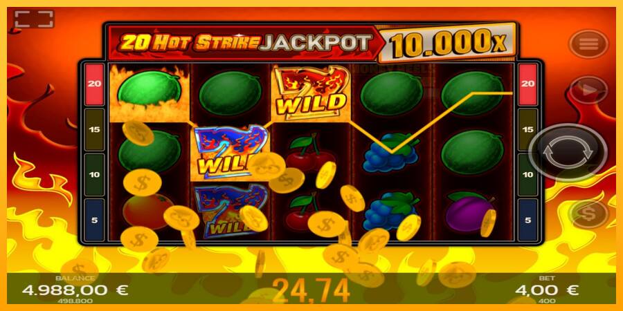 20 Hot Strike Jackpot παιχνιδομηχανή για τα χρήματα, εικόνα 4