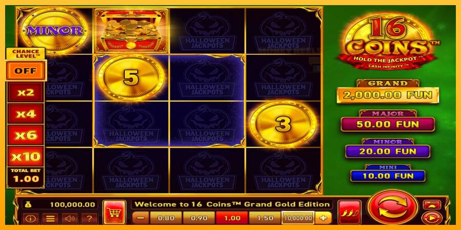 16 Coins Grand Gold Edition Halloween Jackpots παιχνιδομηχανή για τα χρήματα, εικόνα 1