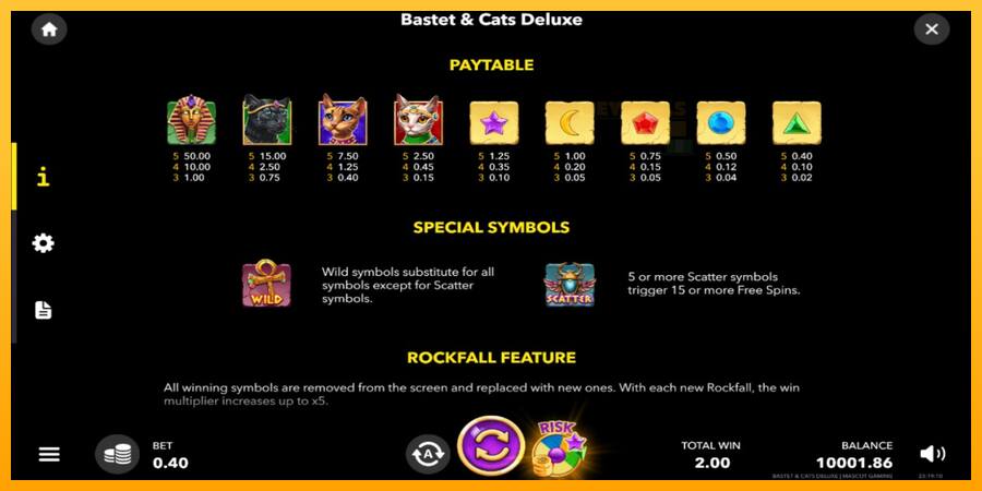 Bastet & Cats Deluxe παιχνιδομηχανή για τα χρήματα, εικόνα 5