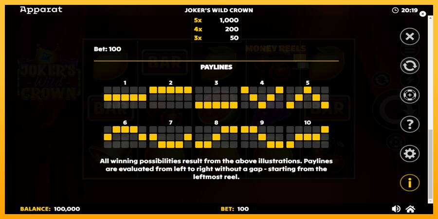 Jokers Wild Crown Diamond Treasures παιχνιδομηχανή για τα χρήματα, εικόνα 7