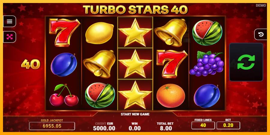 Turbo Stars 40 παιχνιδομηχανή για τα χρήματα, εικόνα 1