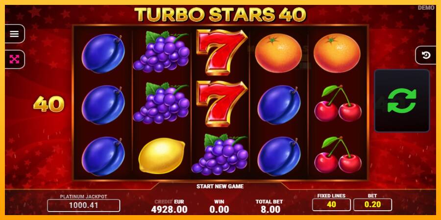 Turbo Stars 40 παιχνιδομηχανή για τα χρήματα, εικόνα 2