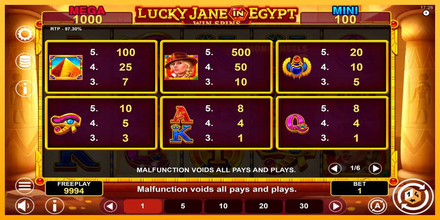 Lucky Jane in Egypt Win Spins παιχνιδομηχανή για τα χρήματα, εικόνα 6