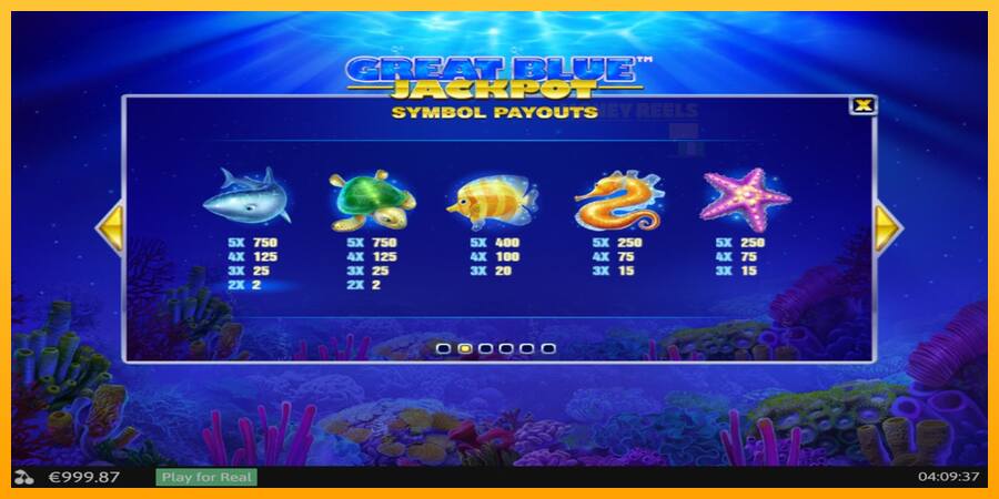 Great Blue Jackpot παιχνιδομηχανή για τα χρήματα, εικόνα 5